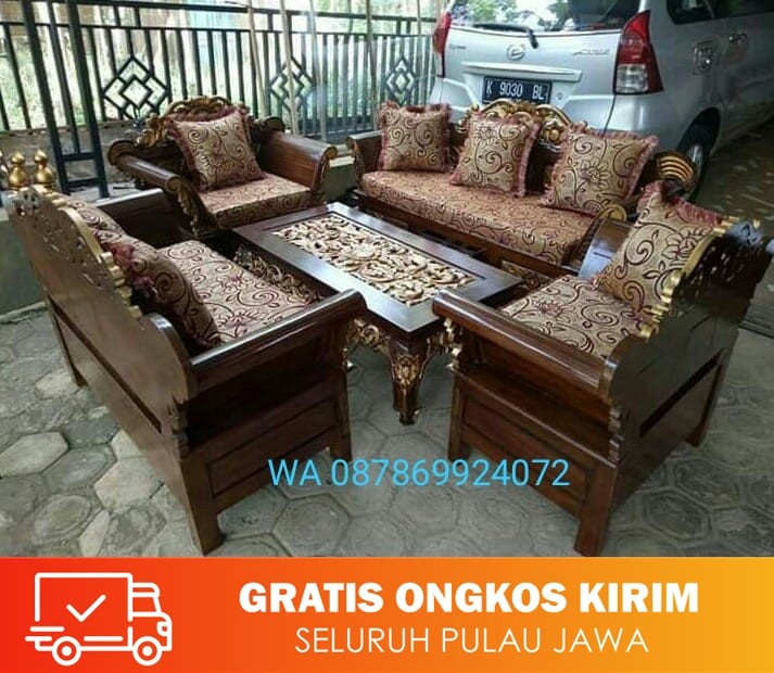 Kursi Sofa Madura Full Ukiran Kayu Jati Perhutani 3211